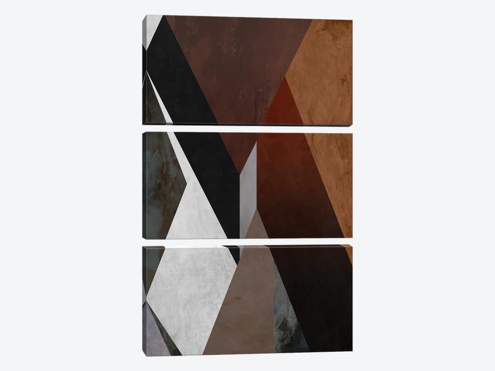 Geometric in Brown Tones by Angel Estevez 3-piece Art Print