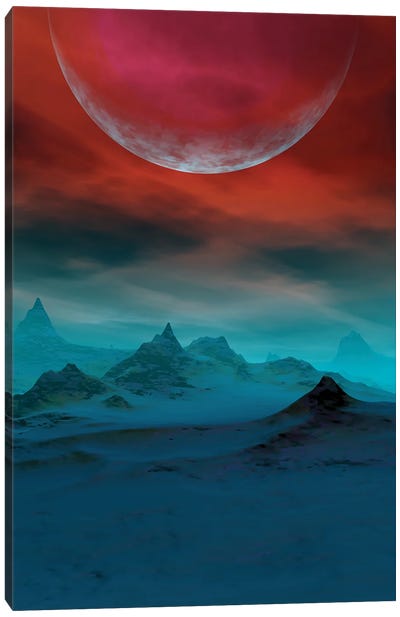 Red Sky Canvas Art Print - Space Fiction Art