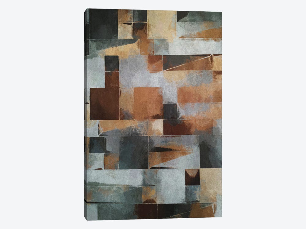 Geometric in Earthy Tones by Angel Estevez 1-piece Canvas Artwork