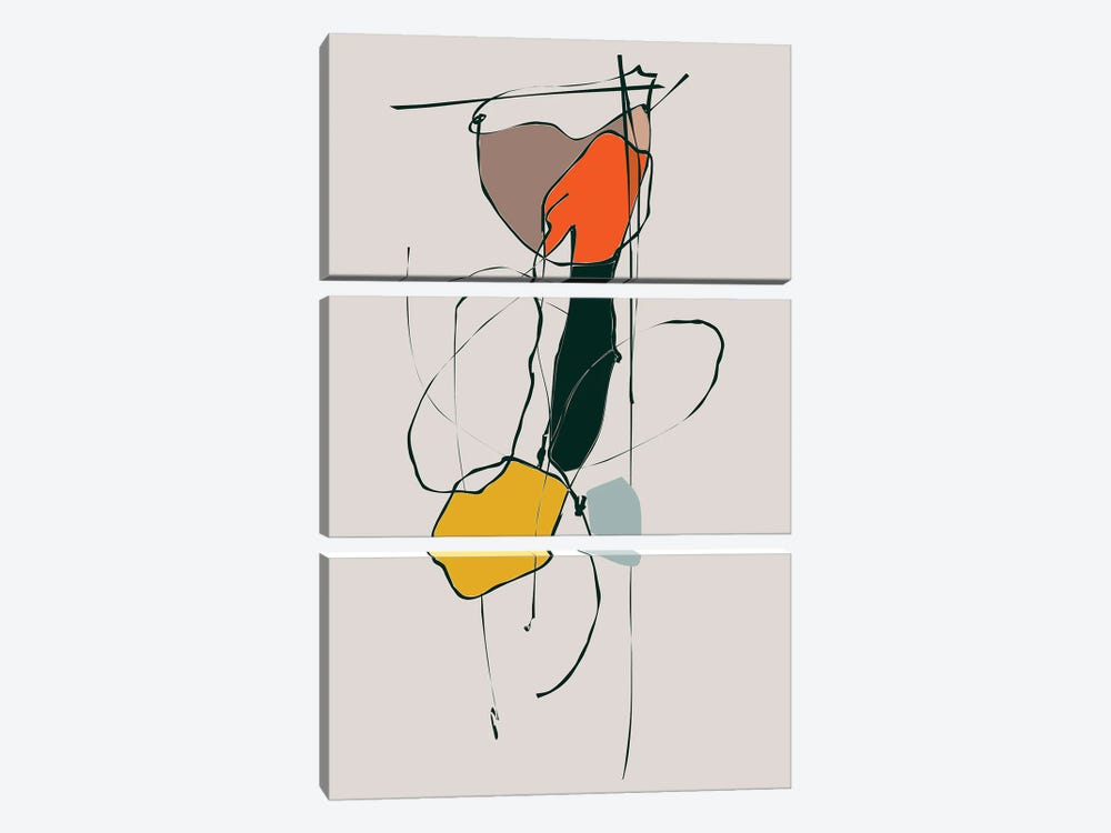 Homage to Miró by Angel Estevez 3-piece Canvas Wall Art