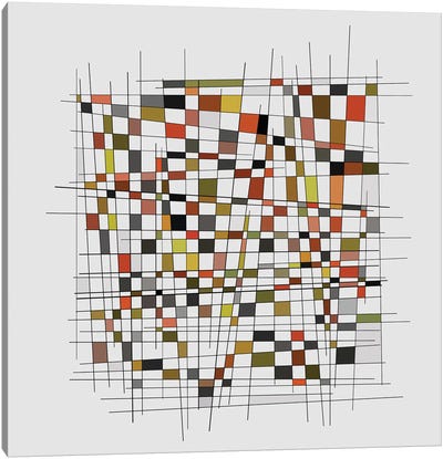 Mondrian Wink II Canvas Art Print - Composition with Red, Blue and Yellow Reimagined