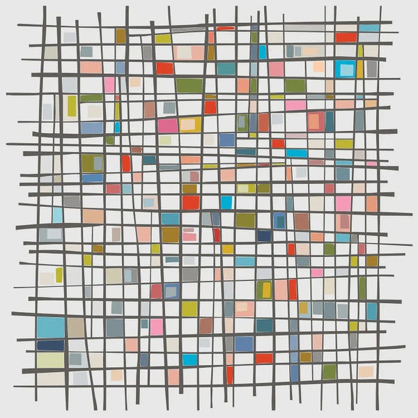Composition With Red, Blue And Yellow: Mondrian Wink III by Angel Estevez