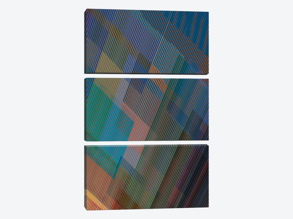 Multiple Colored Lines III by Angel Estevez 3-piece Canvas Artwork