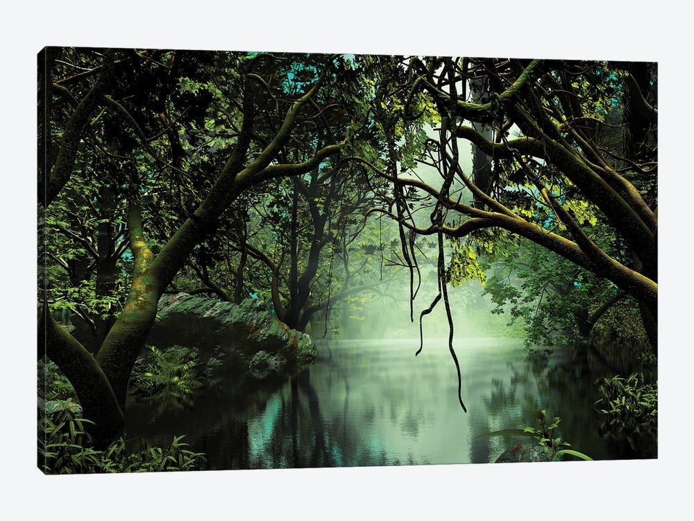 River In The Jungle by Angel Estevez 1-piece Canvas Art
