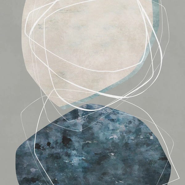 Mid-Century Modern Living Room: Organic Shapes V by Angel Estevez