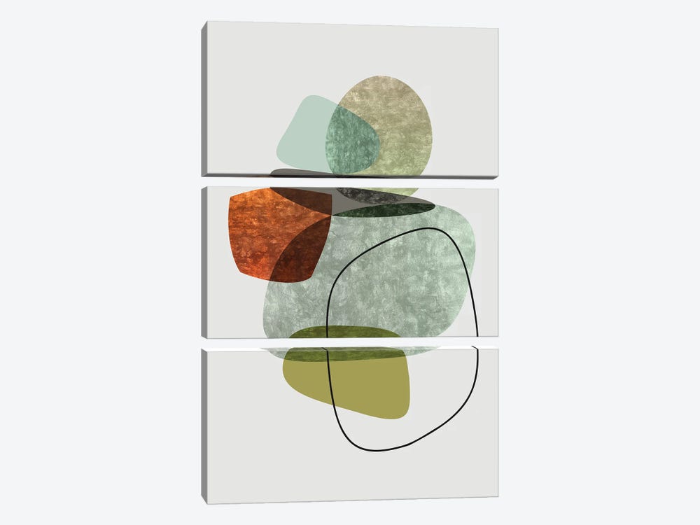 Overlapping and Transparent Parts II by Angel Estevez 3-piece Canvas Art