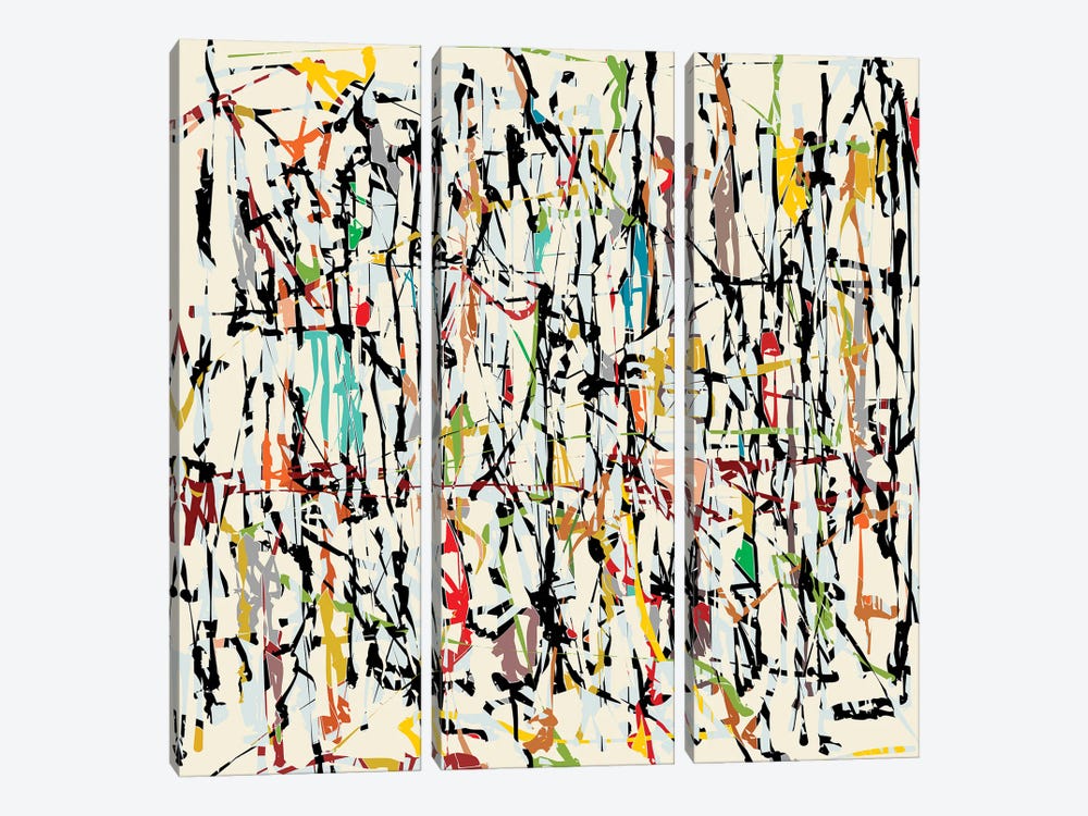 Pollock Wink IV by Angel Estevez 3-piece Canvas Print