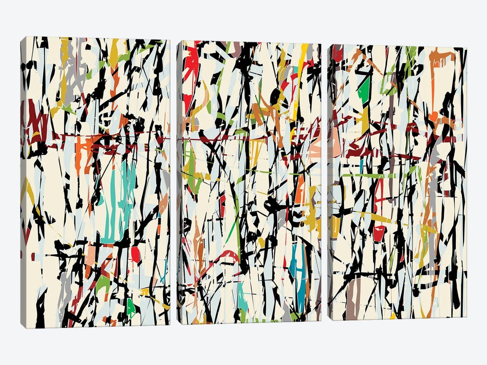 Pollock Wink V by Angel Estevez 3-piece Canvas Wall Art