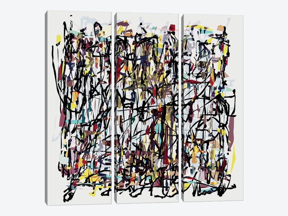 Pollock Wink VI by Angel Estevez 3-piece Canvas Art Print