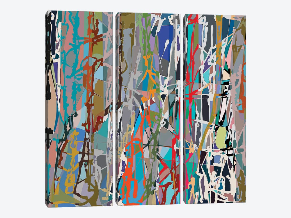 Pollock Wink VIII by Angel Estevez 3-piece Canvas Print