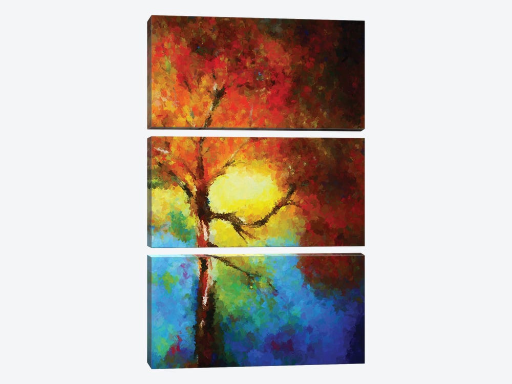 Autumnal Tree II by Angel Estevez 3-piece Canvas Print