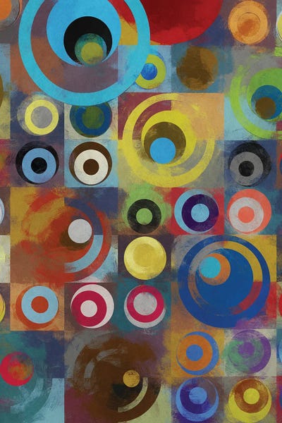 Circles And Squares by Angel Estevez multi panel art