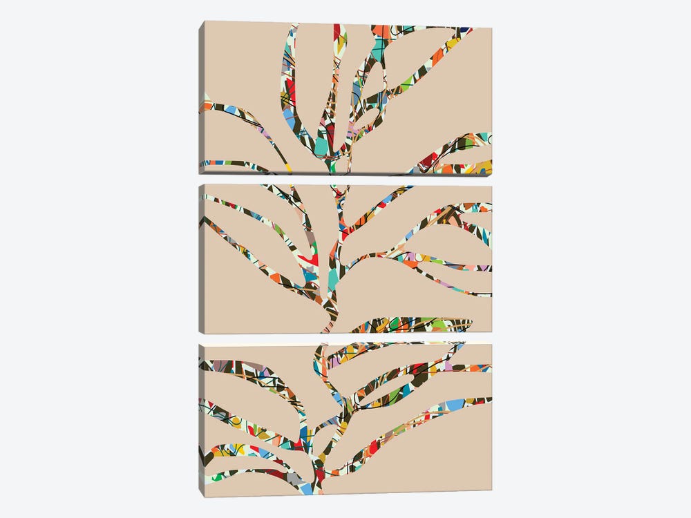 Colorful Tree V by Angel Estevez 3-piece Canvas Wall Art