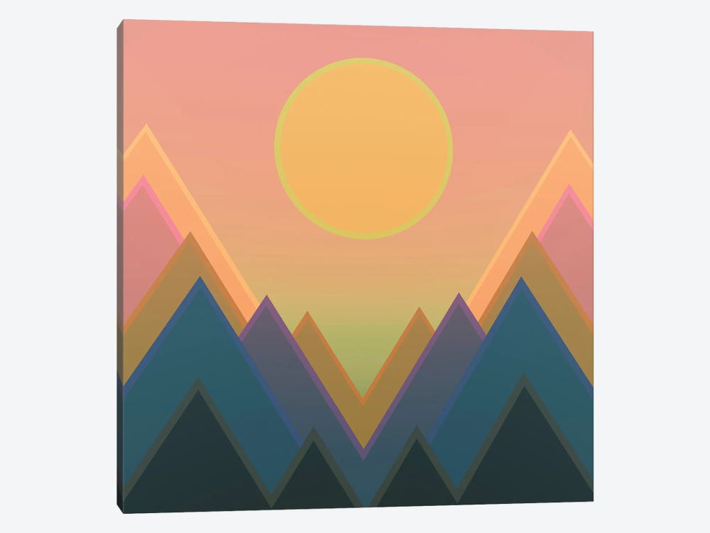 Sunset In The Mountains II by Angel Estevez 1-piece Canvas Print