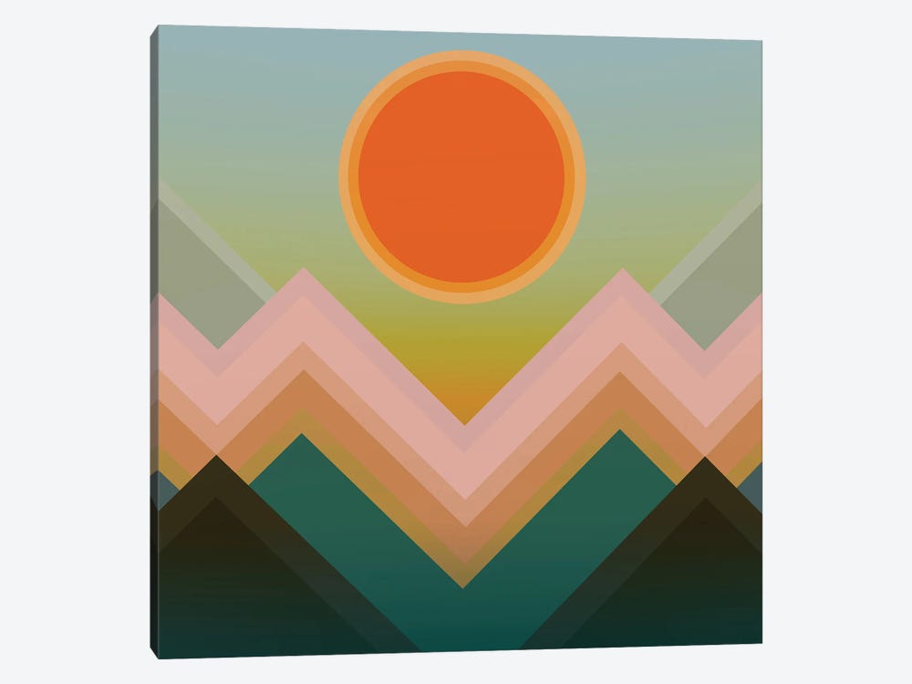 Sunset In The Mountains III 1-piece Canvas Wall Art