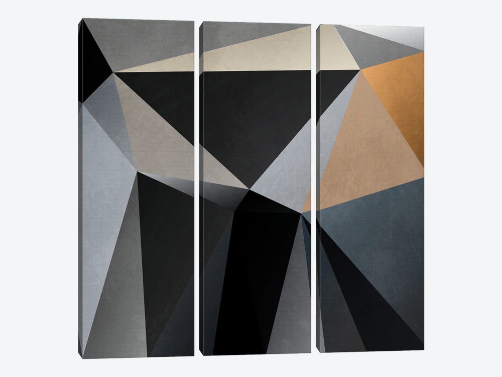 Interconnected Triangles XIV by Angel Estevez 3-piece Canvas Art