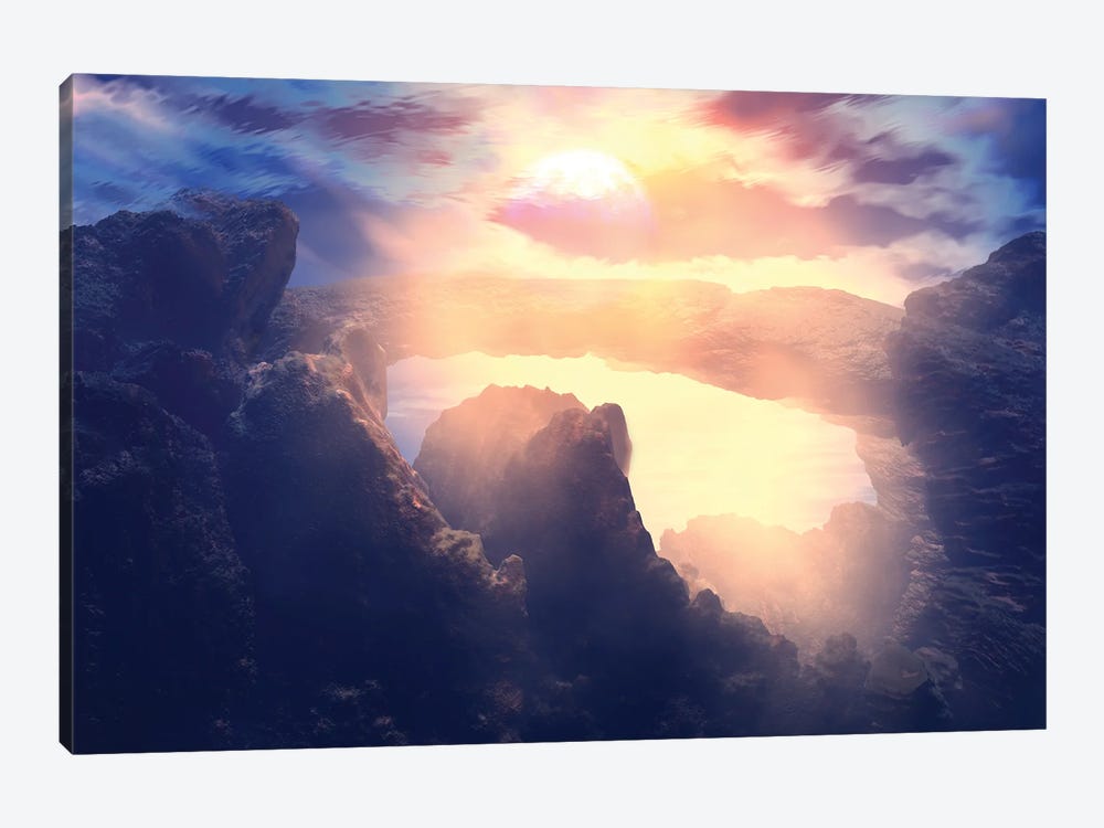 Sunset In The Rocks by Angel Estevez 1-piece Canvas Art Print