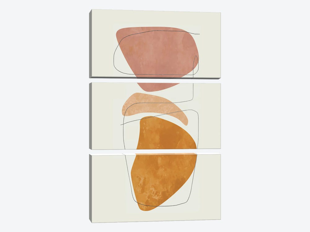 Minimal Organic Shapes II by Angel Estevez 3-piece Canvas Art Print
