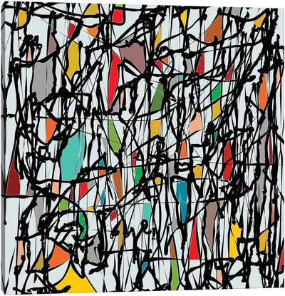 Pollock Wink XIII Canvas Art Print - Large Colorful Accents