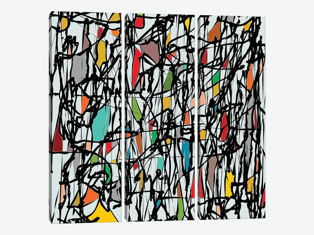 Pollock Wink XIII by Angel Estevez 3-piece Canvas Print