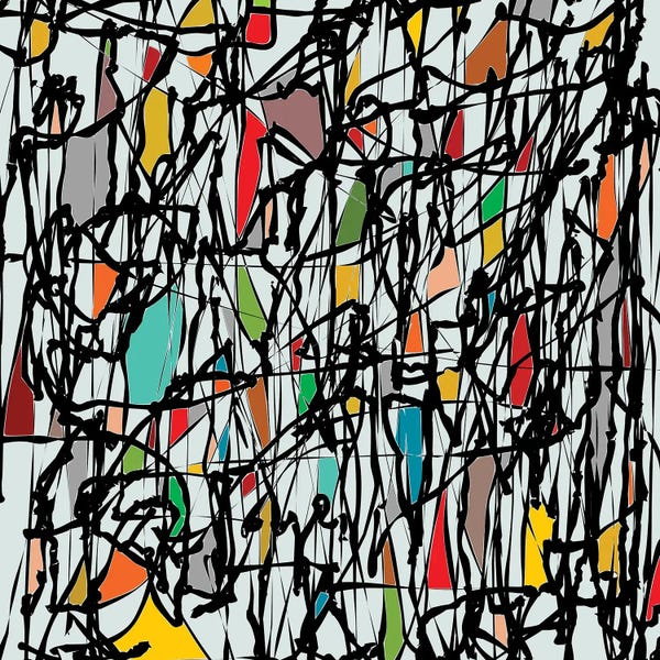 Large Modern Art - Canvas Prints: Pollock Wink XIII by Angel Estevez