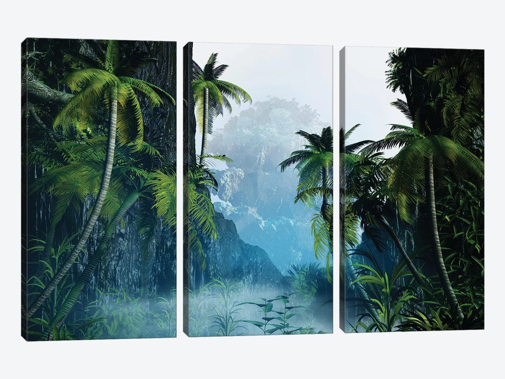 Tropical Landscape I by Angel Estevez 3-piece Canvas Art