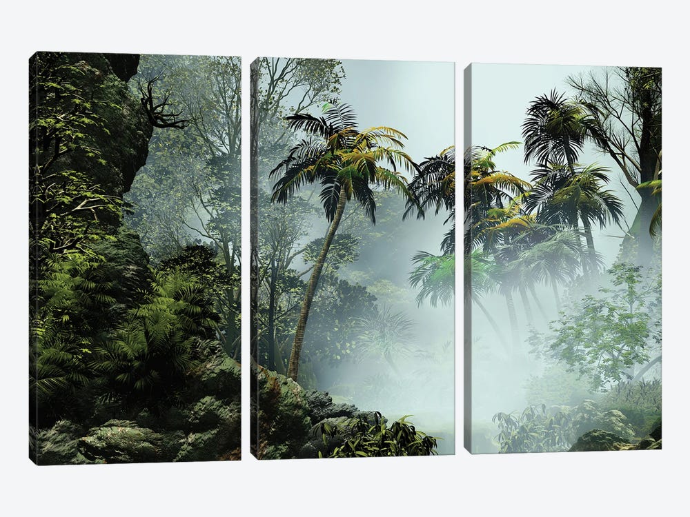 Tropical Scenery I by Angel Estevez 3-piece Canvas Art