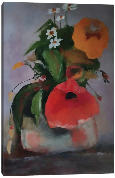 Vase With Flowers II Canvas Art Print - Angel Estevez