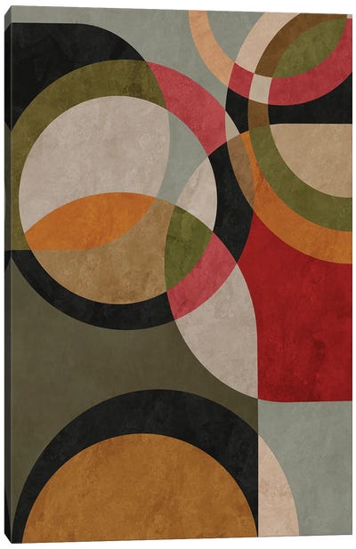 Overlapping Parts XVI Canvas Art Print - Retro Geo Abstracts