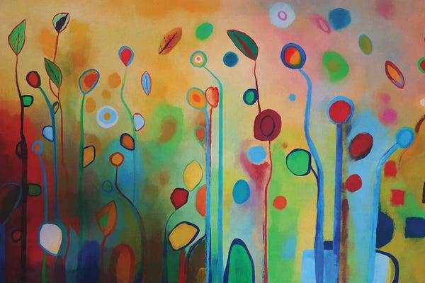 Colorful Abstracts: Beautiful Garden by Angel Estevez