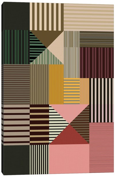 Geometric Pattern XX Canvas Art Print - '70s Aesthetic