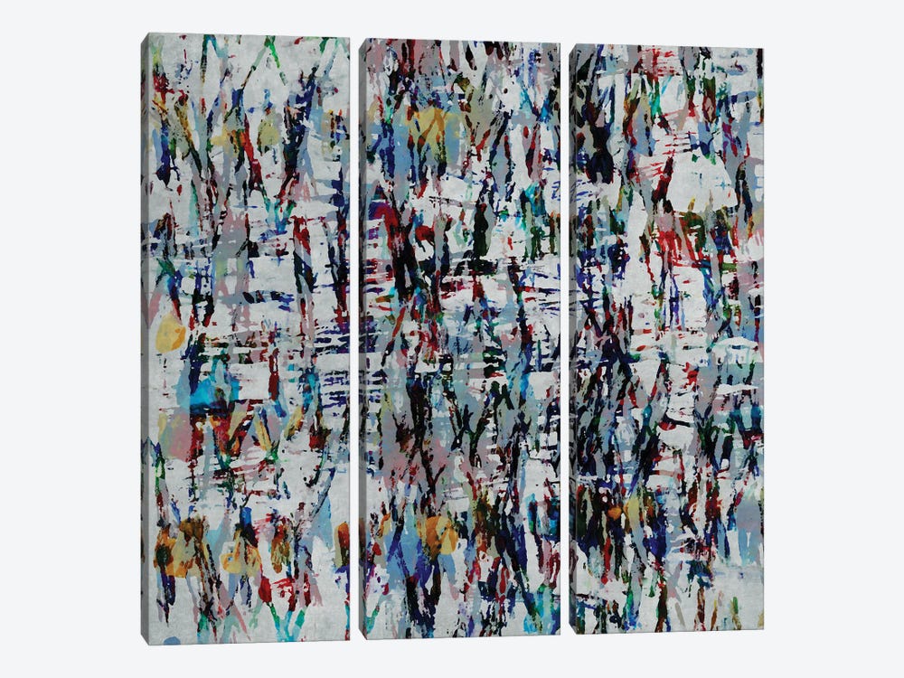 Multiple Brush Strokes II by Angel Estevez 3-piece Canvas Art Print