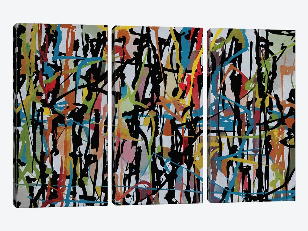 Pollock Wink XV by Angel Estevez 3-piece Canvas Wall Art