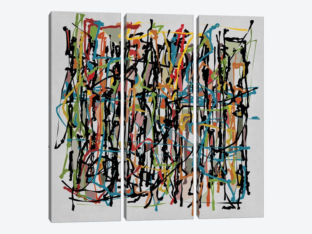 Pollock Wink XVI by Angel Estevez 3-piece Canvas Print