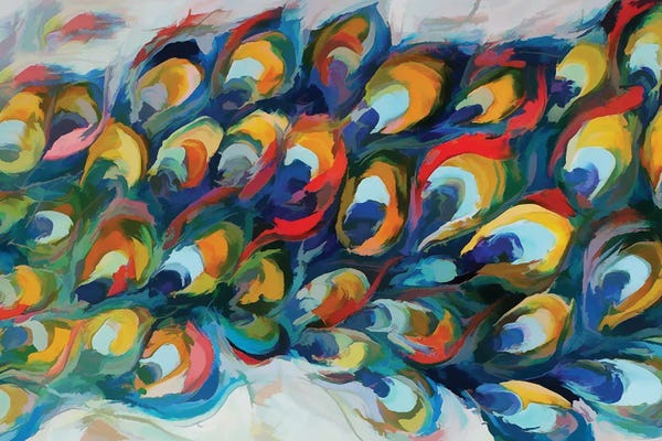 Colorful Abstracts: Peacock Tail by Angel Estevez