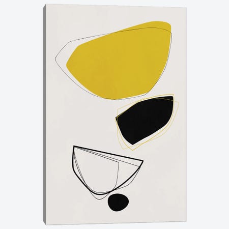 Minimal In Yellow And Black II Canvas Print #AEZ740} by Angel Estevez Canvas Wall Art