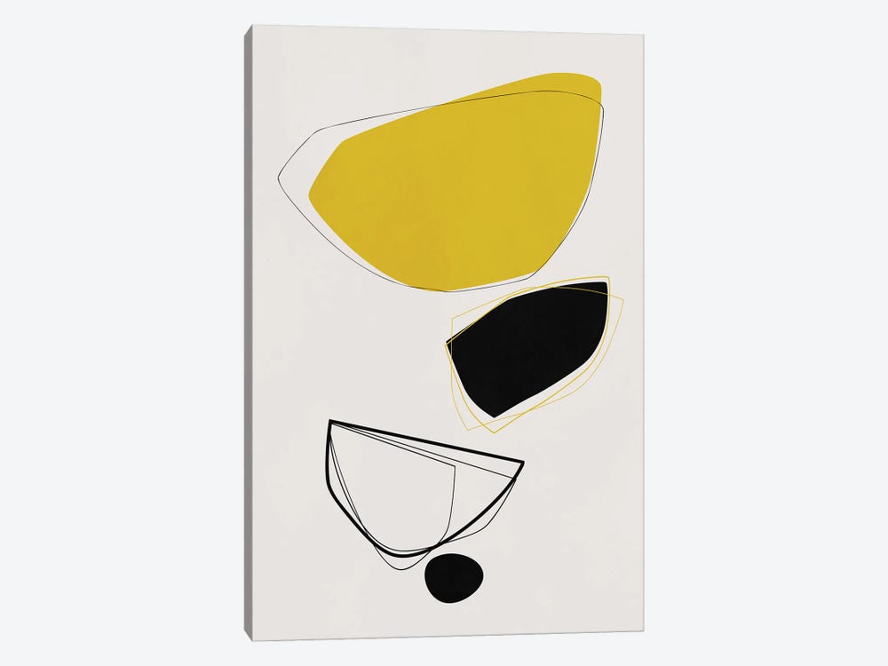 Minimal In Yellow And Black II by Angel Estevez 1-piece Canvas Art