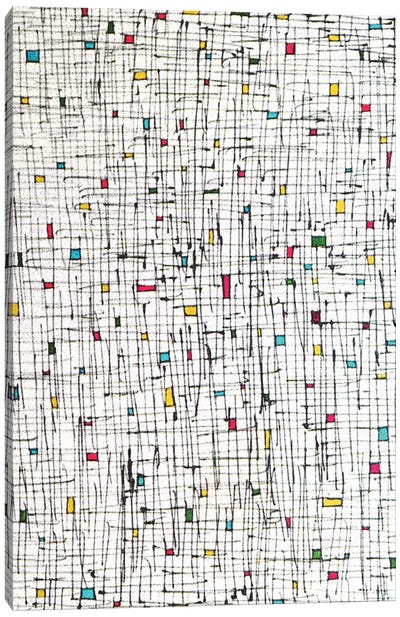 Tiny Rectangles And Squares Canvas Art Print - Similar to Jackson Pollock