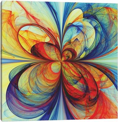 Multicolored Butterfly Canvas Art Print - Colorful Abstracts