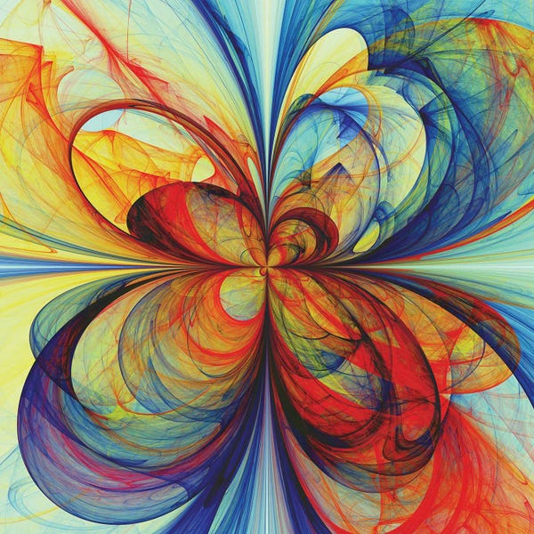 Colorful Abstracts: Multicolored Butterfly by Angel Estevez