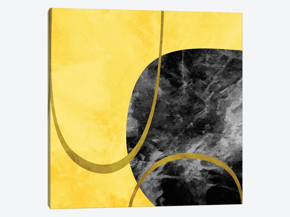 Minimal In Yellow And Black IV by Angel Estevez 1-piece Canvas Art Print
