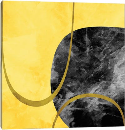 Minimal In Yellow And Black IV Canvas Art Print - Black, White & Yellow Art