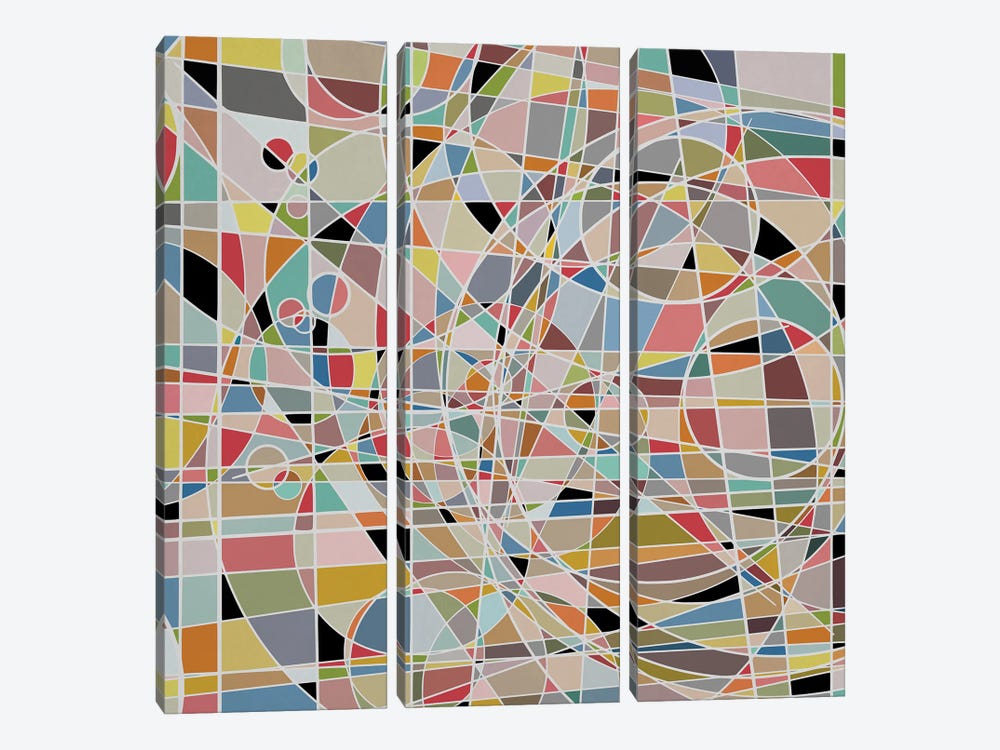 Multicolors III by Angel Estevez 3-piece Canvas Art Print