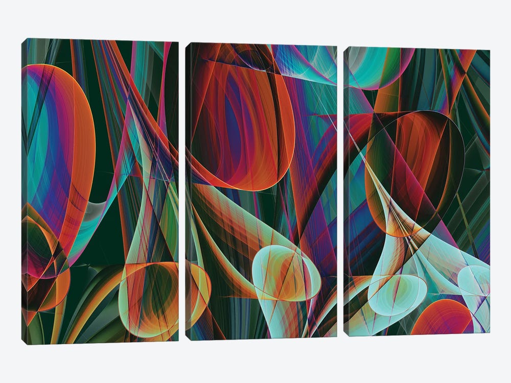 Colored Horns by Angel Estevez 3-piece Canvas Print