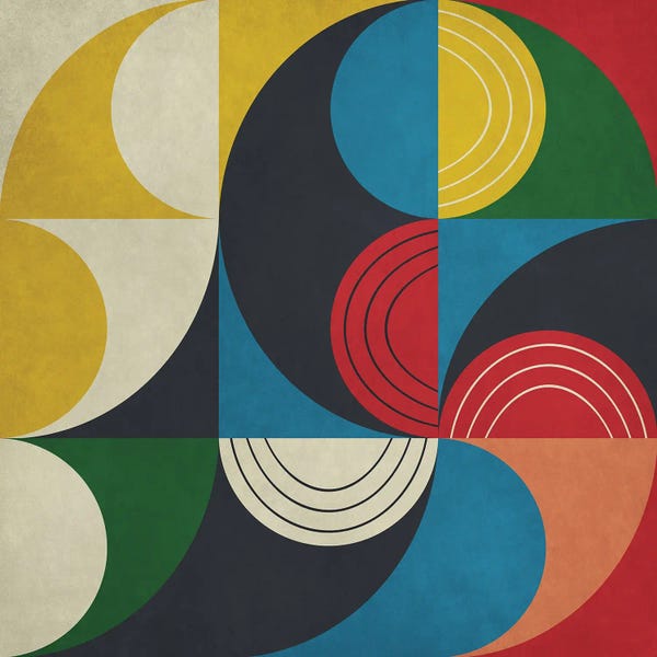 All Things Kandinsky: Geometric With Semi Circles VII by Angel Estevez