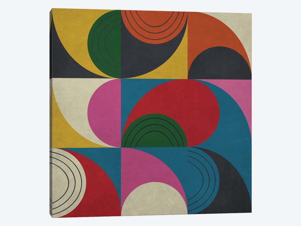 Geometric With Semi Circles VIII by Angel Estevez 1-piece Canvas Art Print