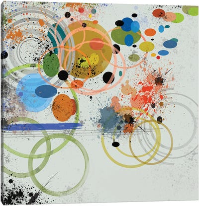 Circles And Splashes Canvas Art Print - Ahead of the Curve