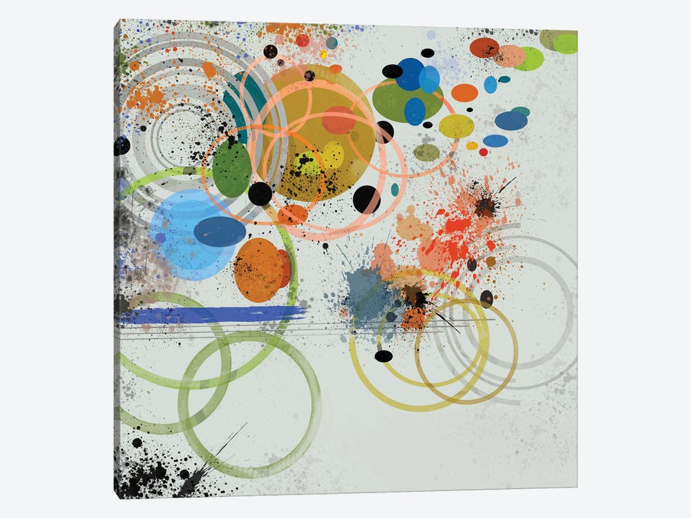 Circles And Splashes by Angel Estevez 1-piece Canvas Art