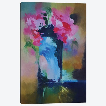 Blue Vase With Flowers II Canvas Print #AEZ862} by Angel Estevez Canvas Art Print
