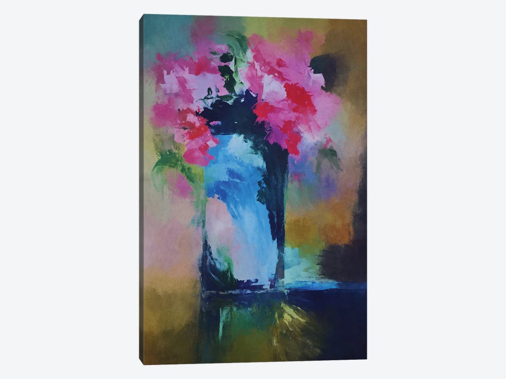 Blue Vase With Flowers II by Angel Estevez 1-piece Canvas Wall Art